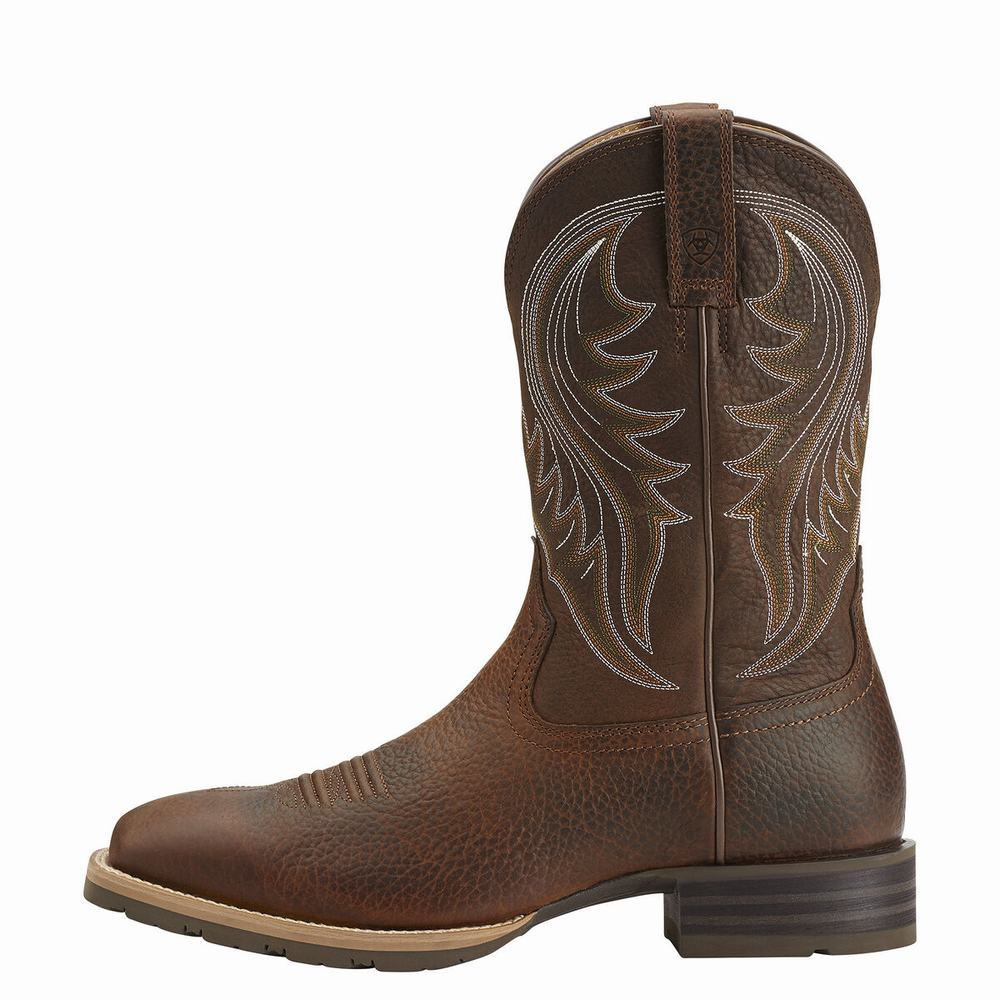 Brown Men's Ariat Hybrid Rancher Western Boots | 7518-TVKJG