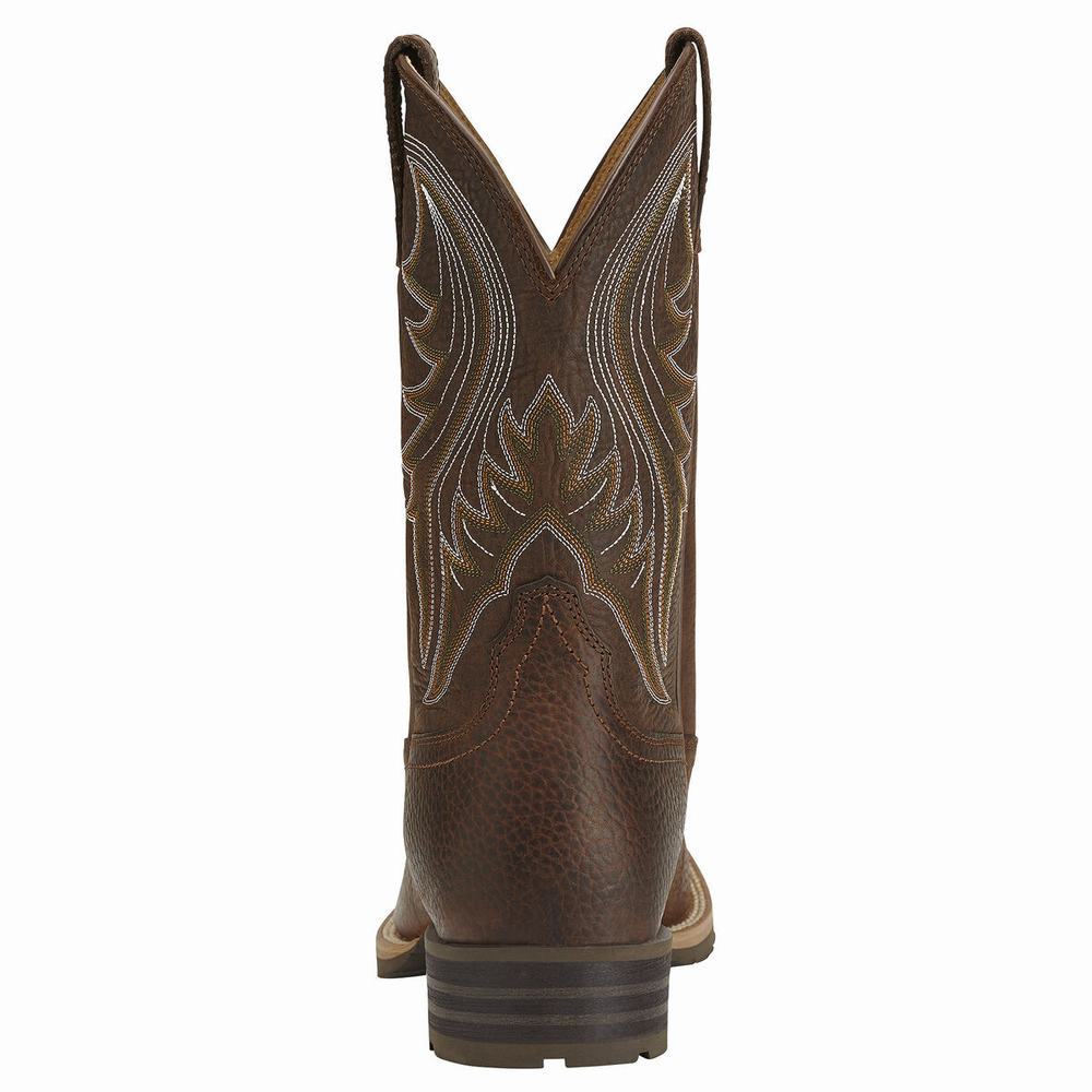 Brown Men's Ariat Hybrid Rancher Western Boots | 7518-TVKJG