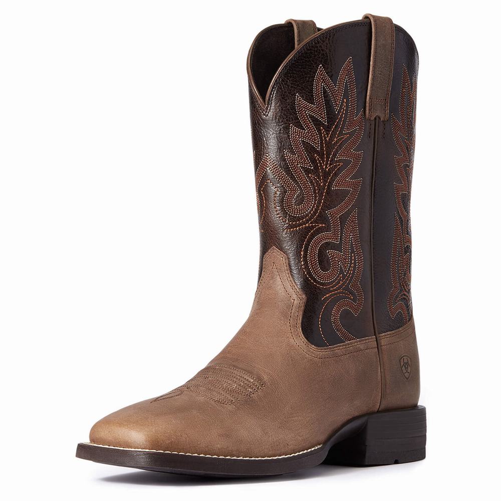 Brown Men\'s Ariat Layton Western Boots | 2859-PETMY