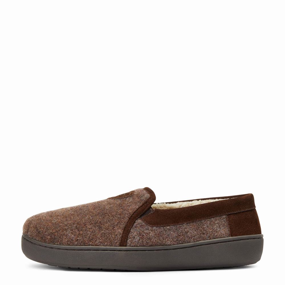 Brown Men's Ariat Lincoln Slippers | 4079-YAVJO