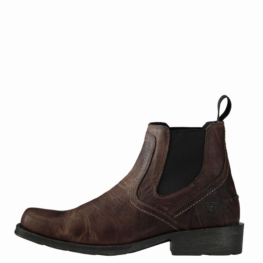 Brown Men's Ariat Midtown Rambler Dress Boots | 8230-LNRCB