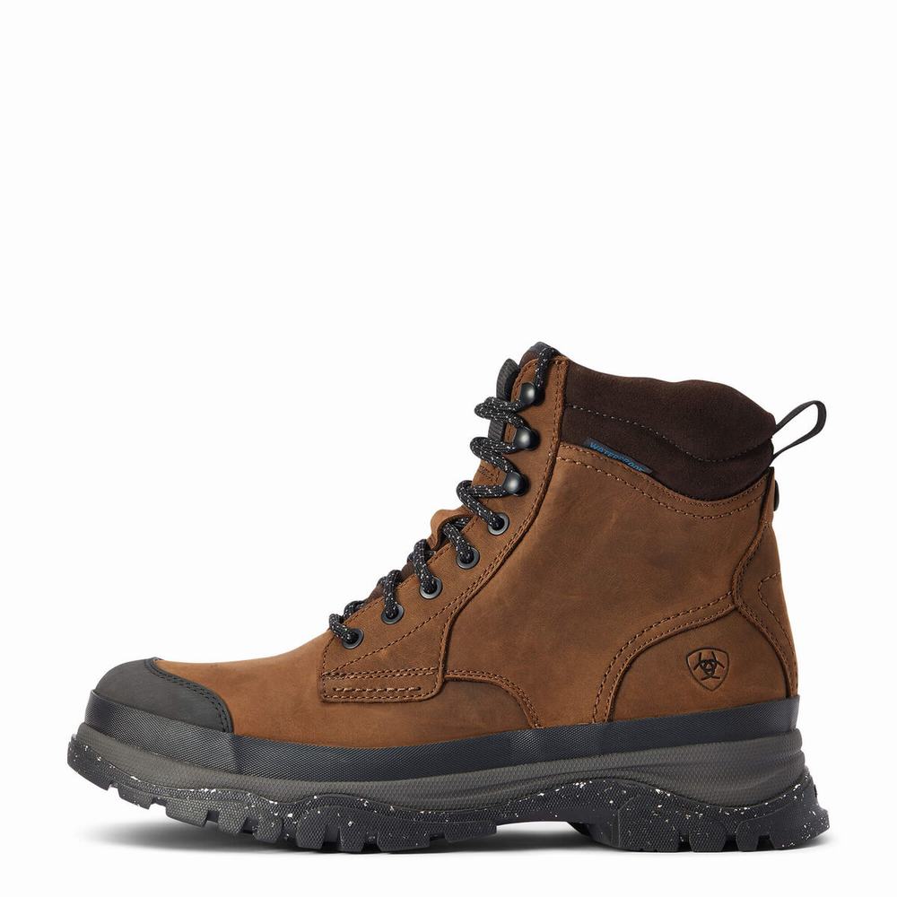 Brown Men's Ariat Moresby Waterproof Hiking Boots | 9086-TEVUR