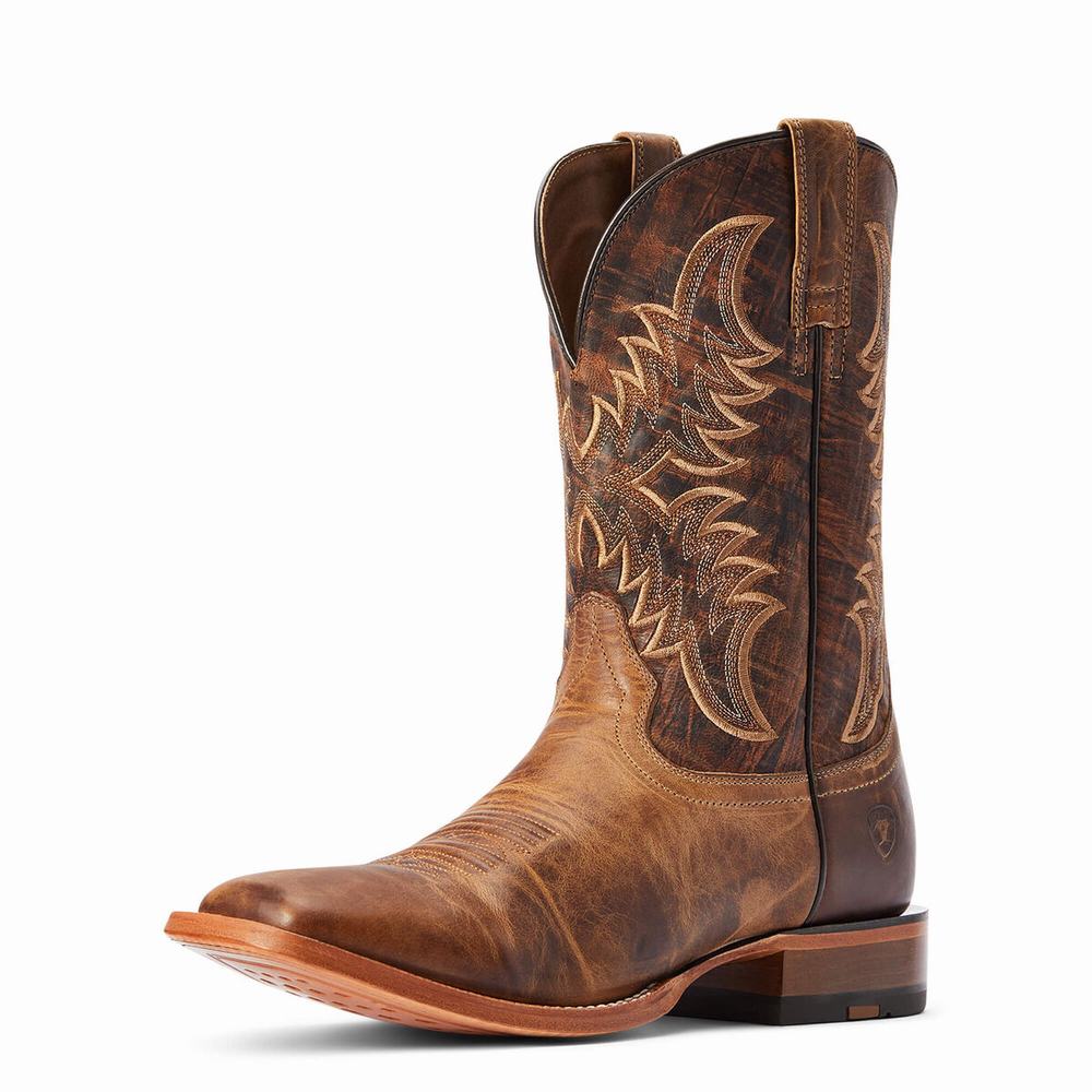 Brown Men\'s Ariat Point Ryder Western Boots | 1906-LUNQO