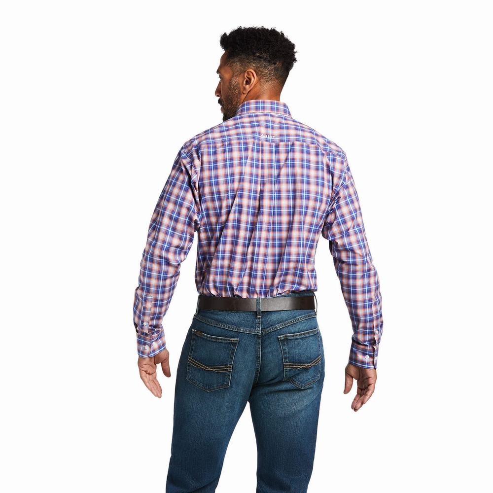 Brown Men's Ariat Pro Series Aaron Classic Fit Shirts | 9240-OEWTR