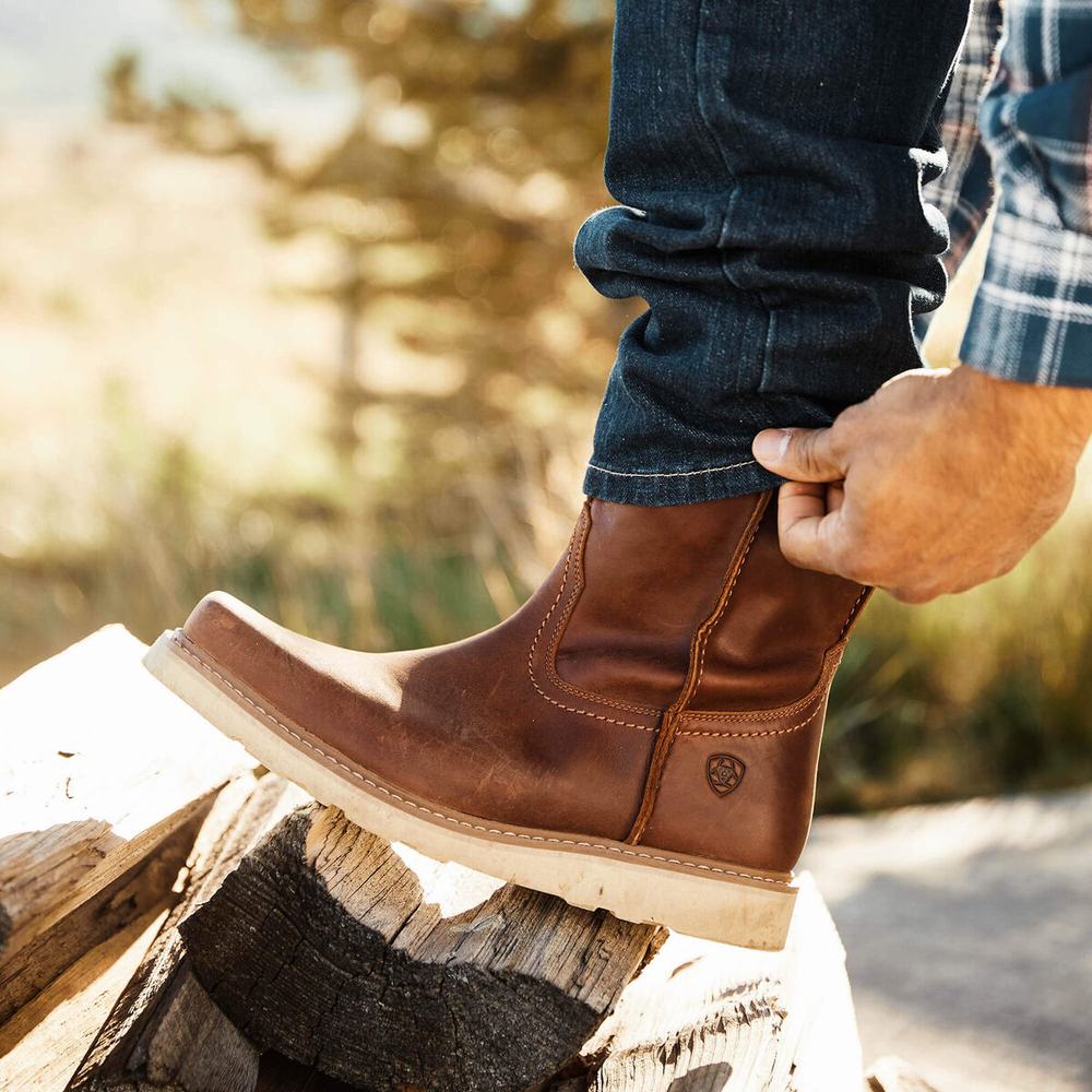 Brown Men's Ariat Rambler Recon Dress Boots | 9061-IPWTY