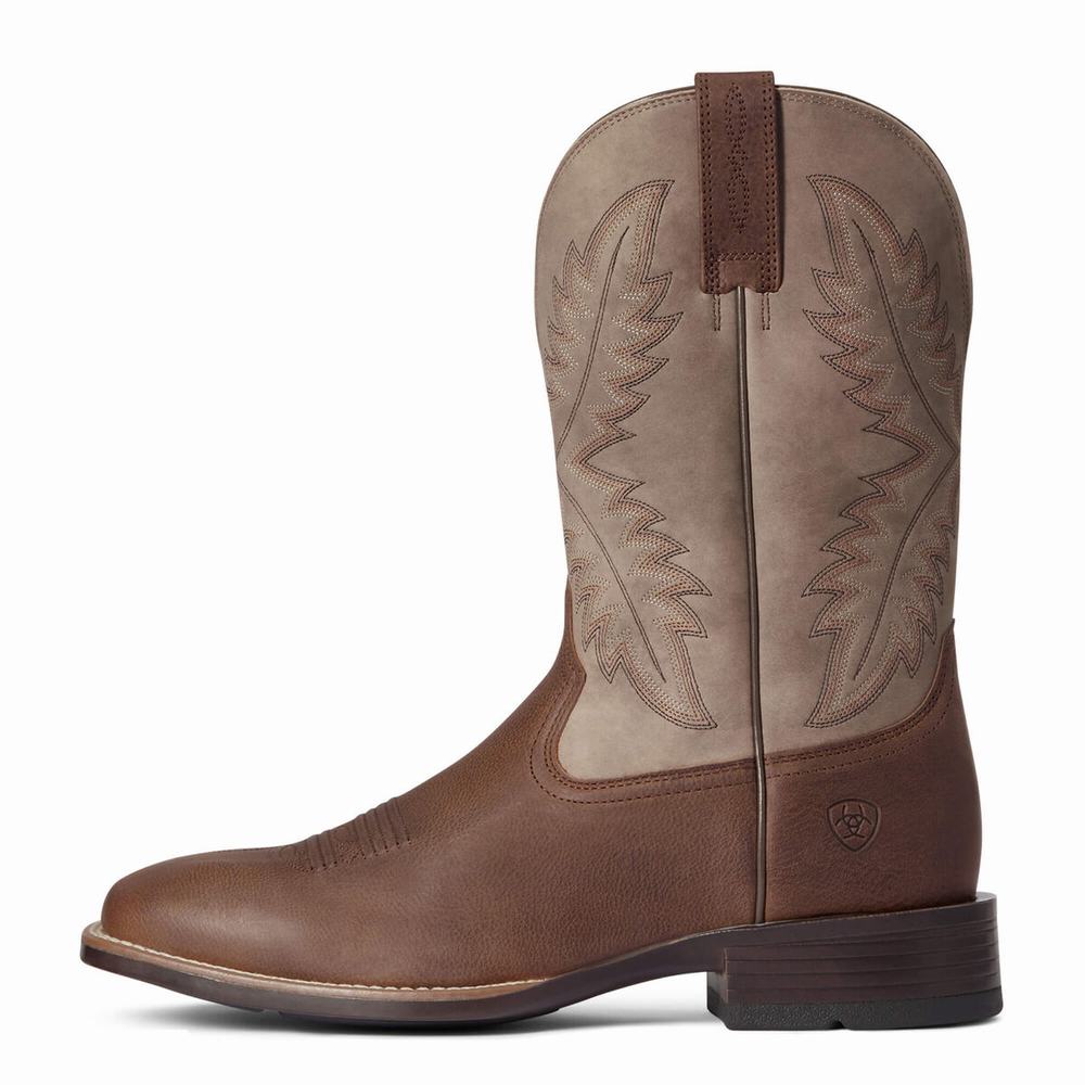 Brown Men's Ariat Rawly Ultra Western Boots | 3294-BYULV