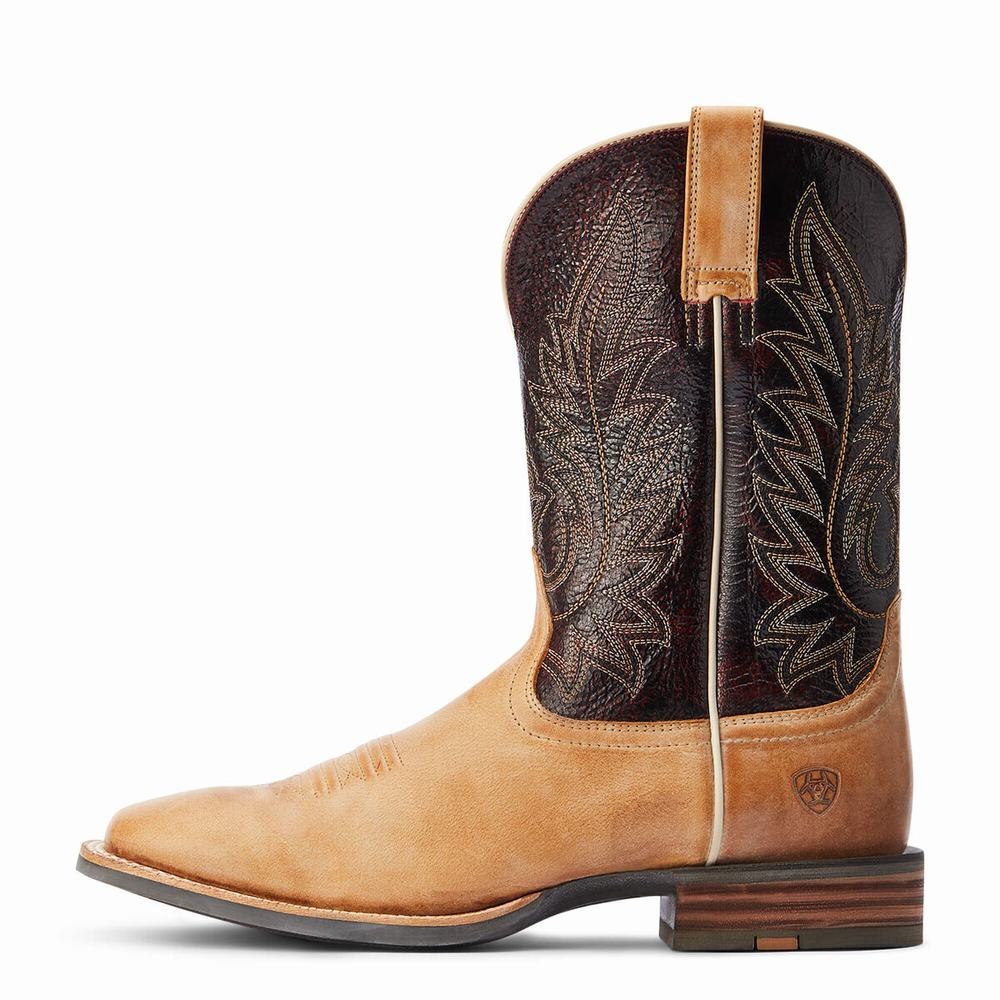 Brown Men's Ariat Ridin High Western Boots | 6284-JSNXT