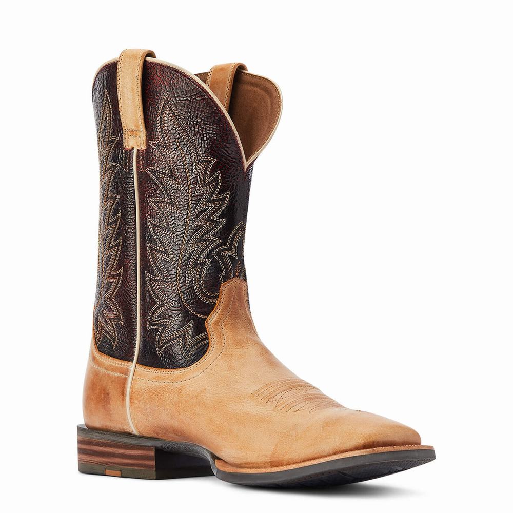 Brown Men's Ariat Ridin High Western Boots | 6284-JSNXT