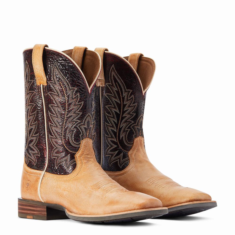 Brown Men's Ariat Ridin High Western Boots | 6284-JSNXT