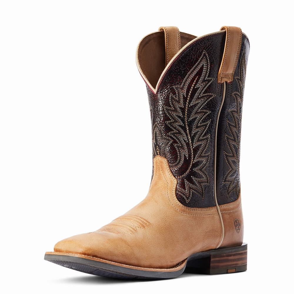 Brown Men\'s Ariat Ridin High Western Boots | 6284-JSNXT