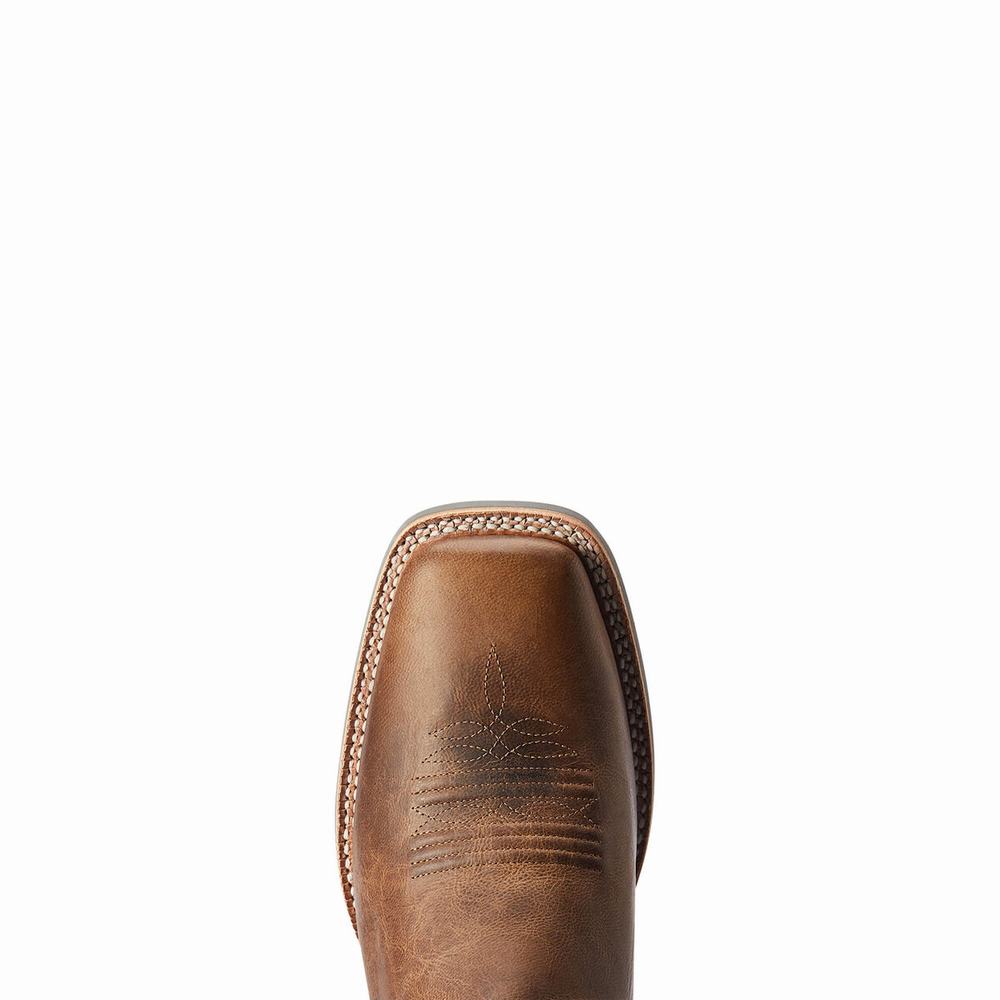 Brown Men's Ariat Ridin High Western Boots | 9348-JKUXT