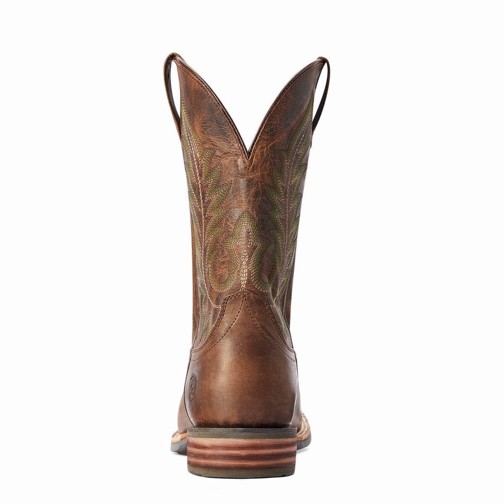 Brown Men's Ariat Ridin High Western Boots | 9348-JKUXT