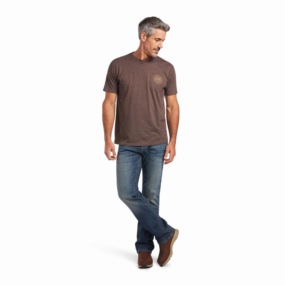 Brown Men's Ariat SOD Polo Shirts | 4302-PKOID