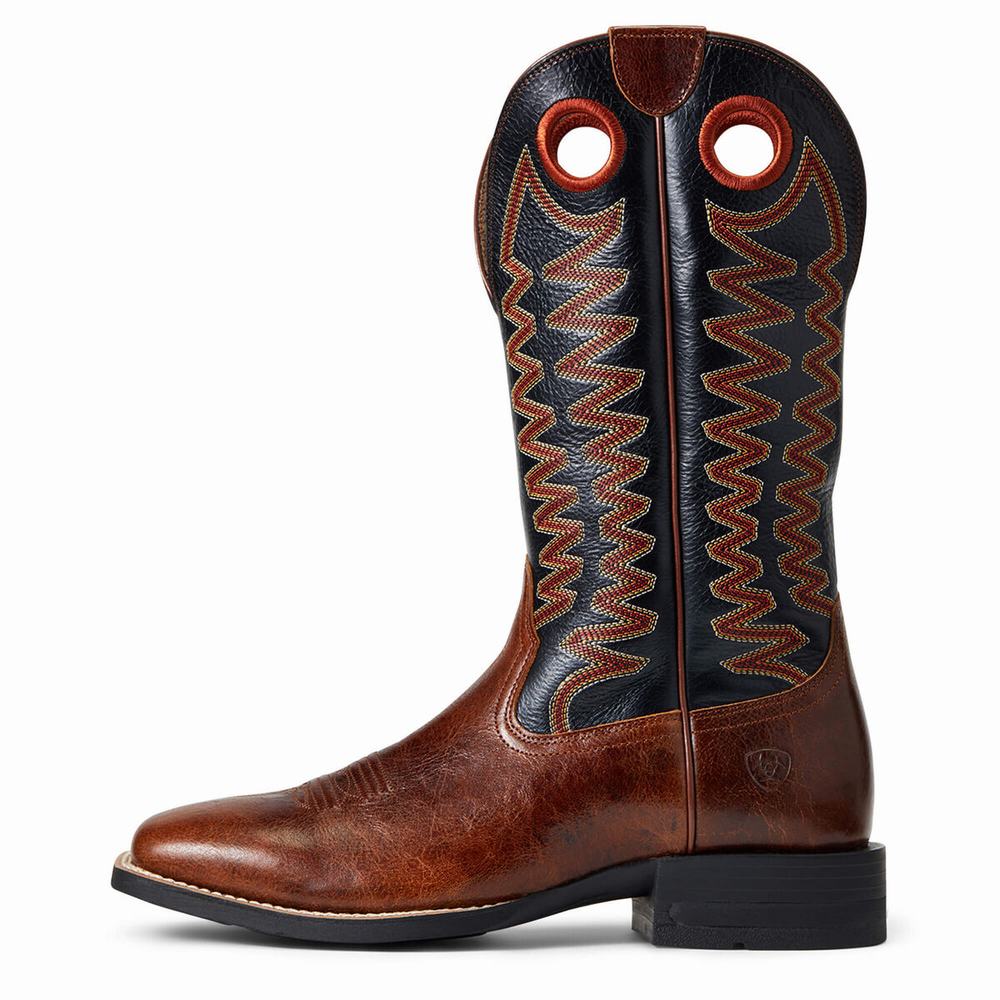 Brown Men's Ariat Sidepass Western Boots | 5943-YMKNA