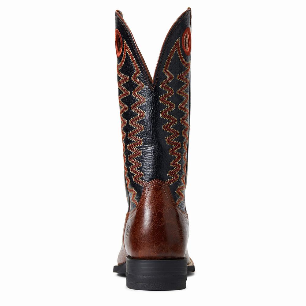 Brown Men's Ariat Sidepass Western Boots | 5943-YMKNA