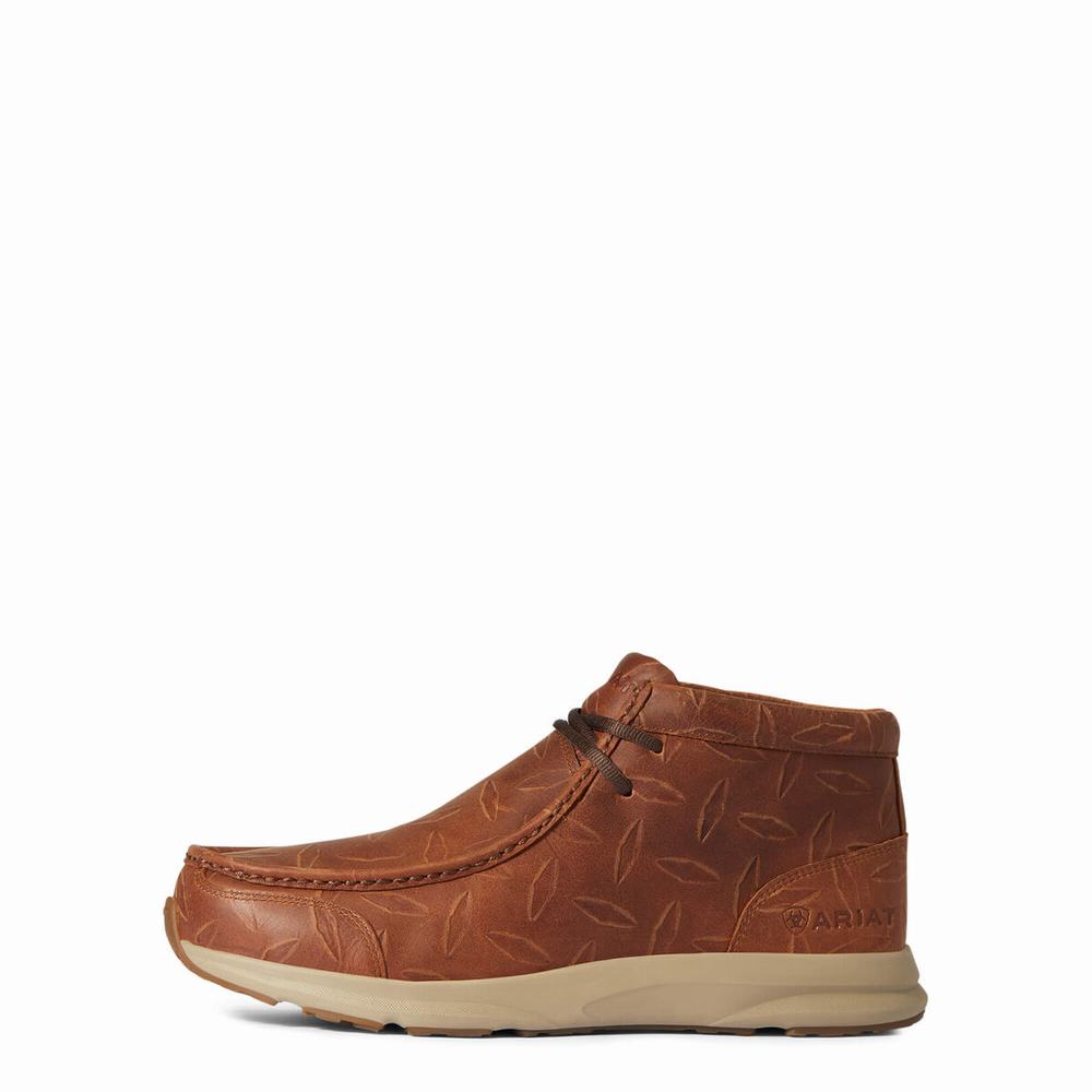 Brown Men's Ariat Spitfire Sneakers | 6483-BSCJU