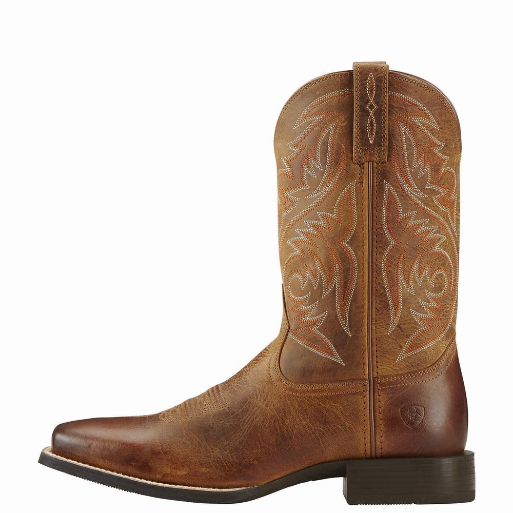 Brown Men's Ariat Sport Herdsman Western Boots | 2197-QFXRC