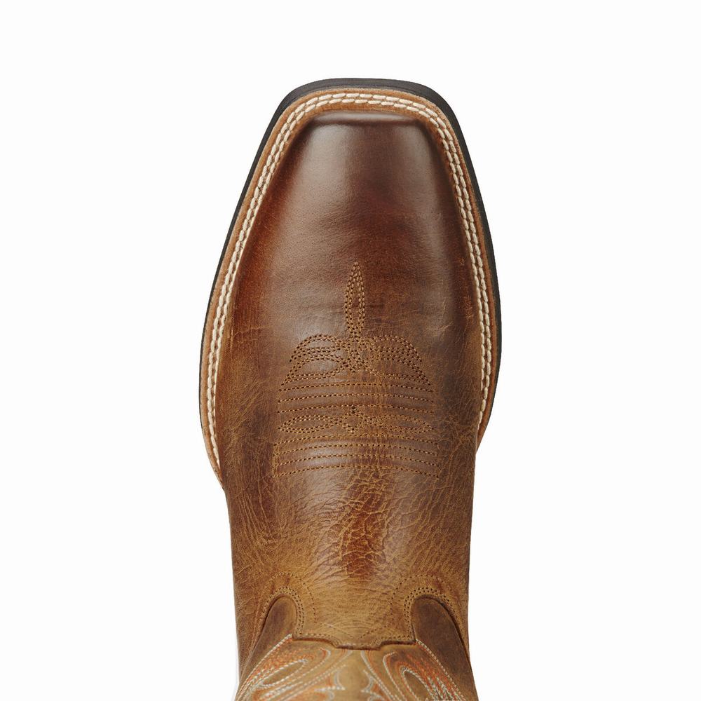 Brown Men's Ariat Sport Herdsman Western Boots | 2197-QFXRC