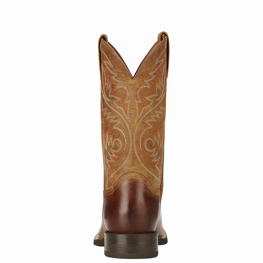 Brown Men's Ariat Sport Herdsman Western Boots | 2197-QFXRC