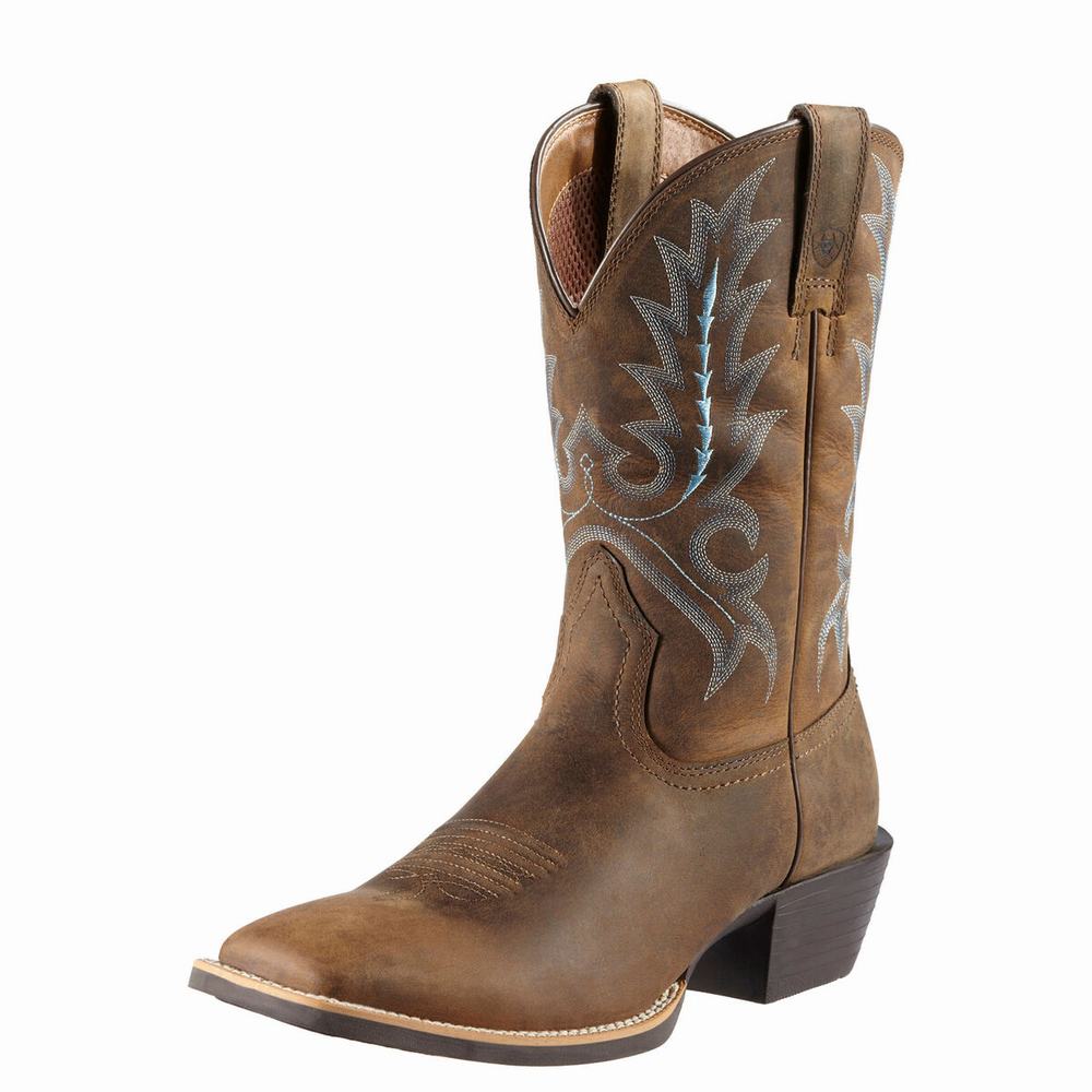 Brown Men\'s Ariat Sport Outfitter Western Boots | 6542-KUFQP