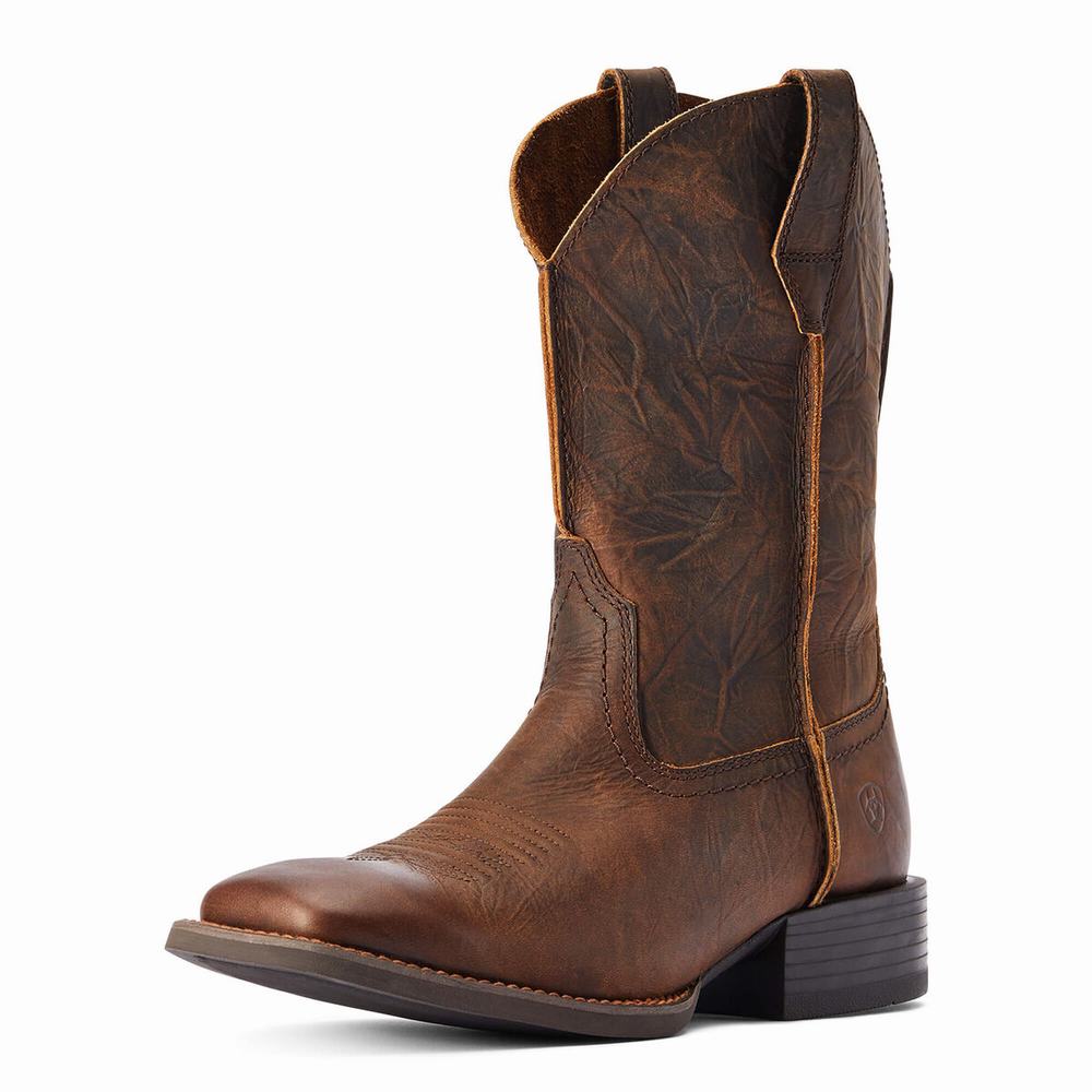 Brown Men\'s Ariat Sport Rambler Dress Boots | 0968-GALQR