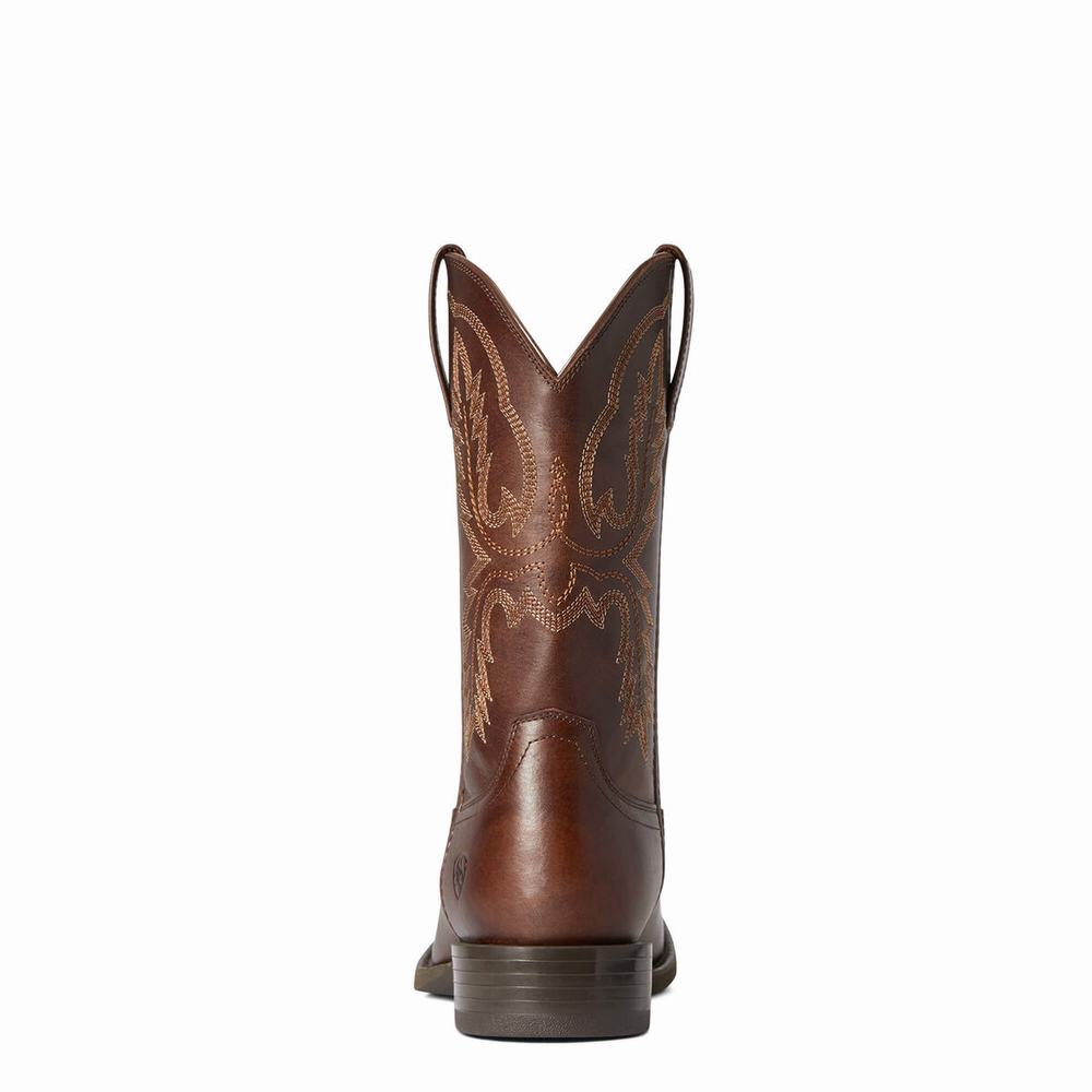 Brown Men's Ariat Sport Stratten Western Boots | 2573-FBEGU