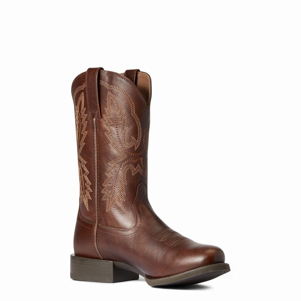 Brown Men's Ariat Sport Stratten Western Boots | 2573-FBEGU