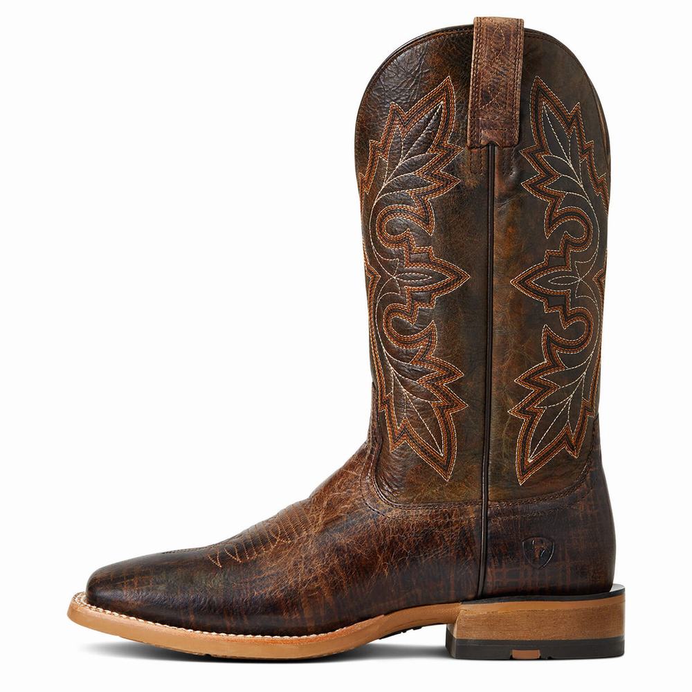 Brown Men's Ariat Standout Western Boots | 6794-ISXBT