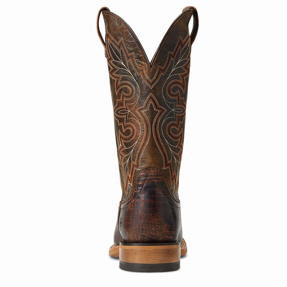 Brown Men's Ariat Standout Western Boots | 6794-ISXBT