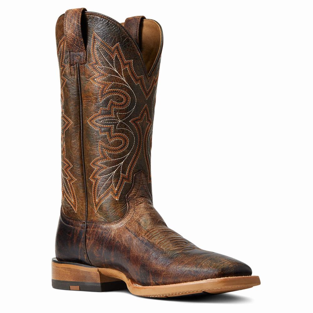 Brown Men's Ariat Standout Western Boots | 6794-ISXBT