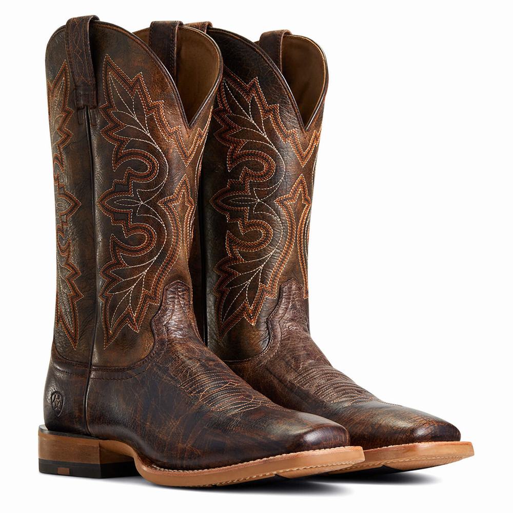 Brown Men's Ariat Standout Western Boots | 6794-ISXBT