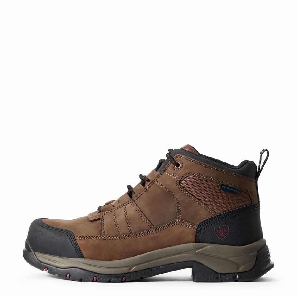 Brown Men's Ariat Telluride Waterproof Composite Toe Waterproof Boots | 3742-DHZWQ