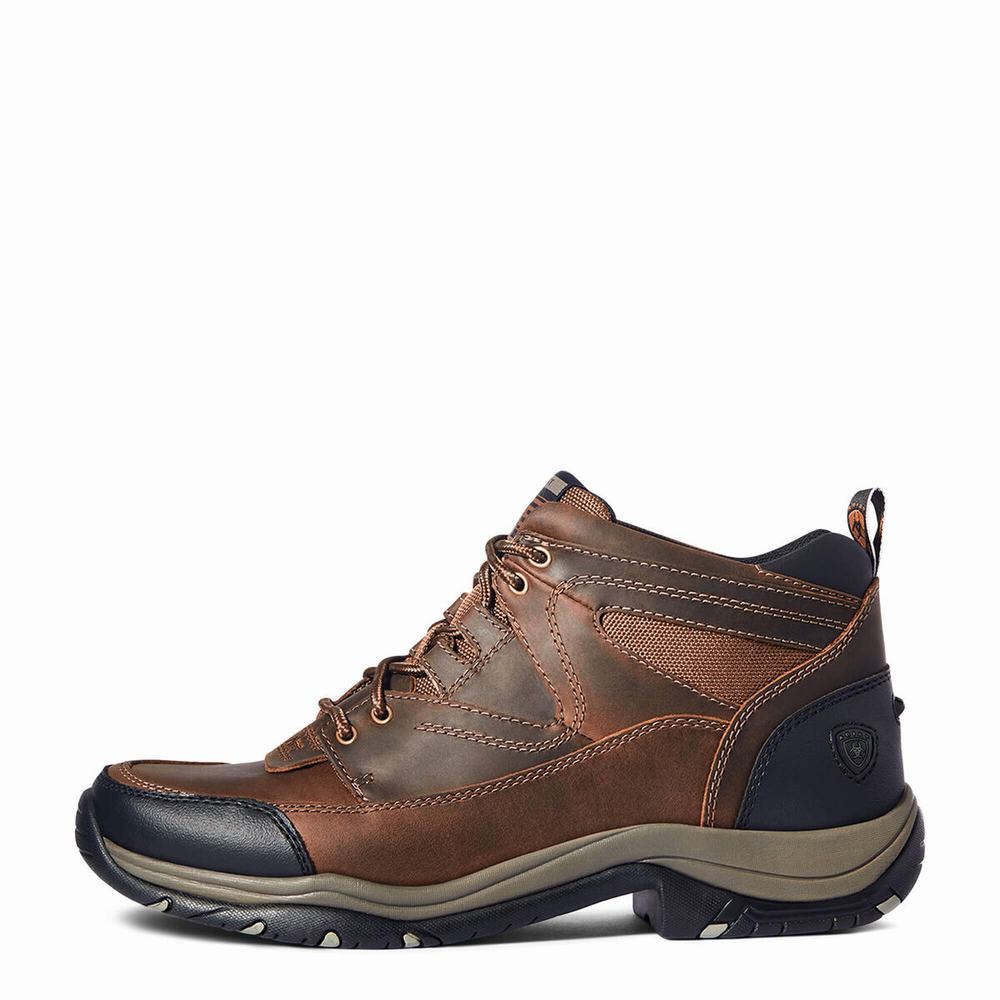 Brown Men's Ariat Terrain Hiking Boots | 0521-UTEQO