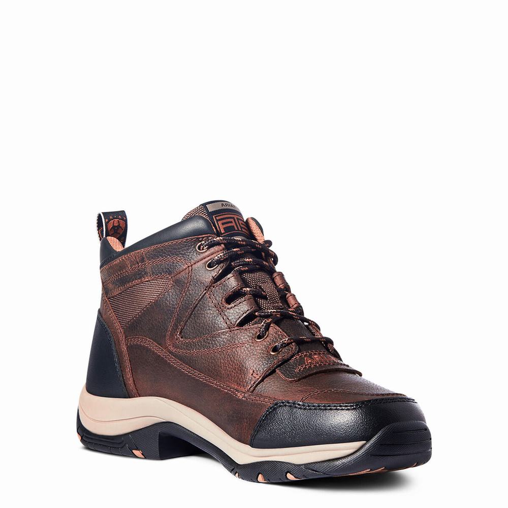 Brown Men's Ariat Terrain Hiking Boots | 6478-UDHIR