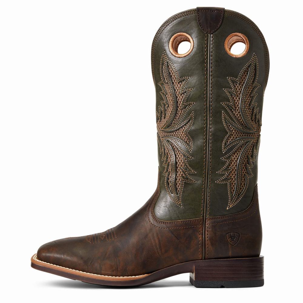 Brown Men's Ariat Toughy VentTek 360 Western Boots | 7253-CFZVW