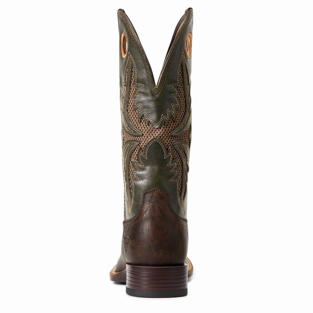 Brown Men's Ariat Toughy VentTek 360 Western Boots | 7253-CFZVW