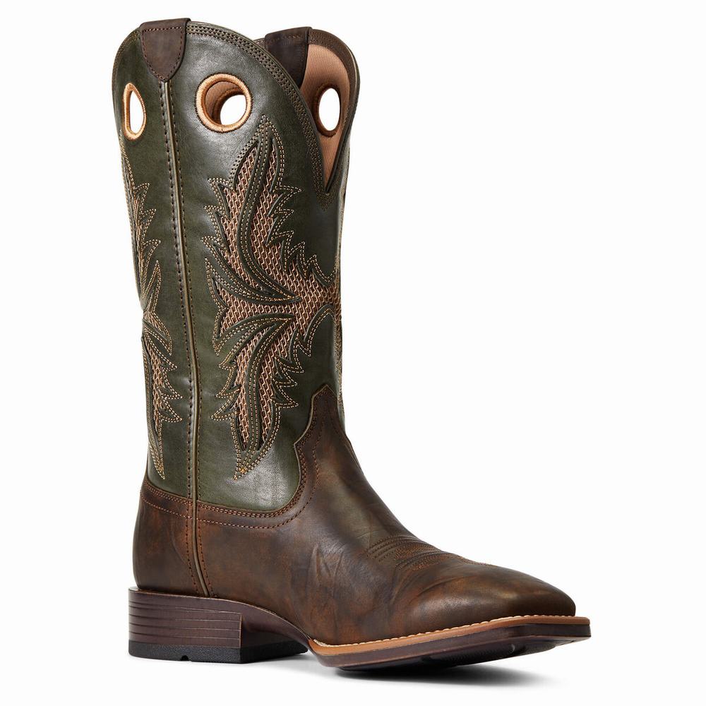 Brown Men's Ariat Toughy VentTek 360 Western Boots | 7253-CFZVW