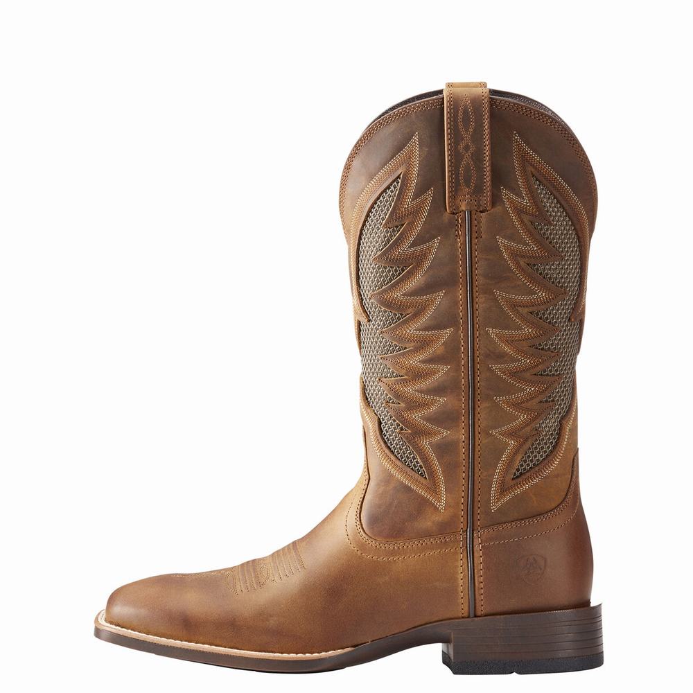 Brown Men's Ariat VentTEK Ultra Western Boots | 3208-BQEIJ