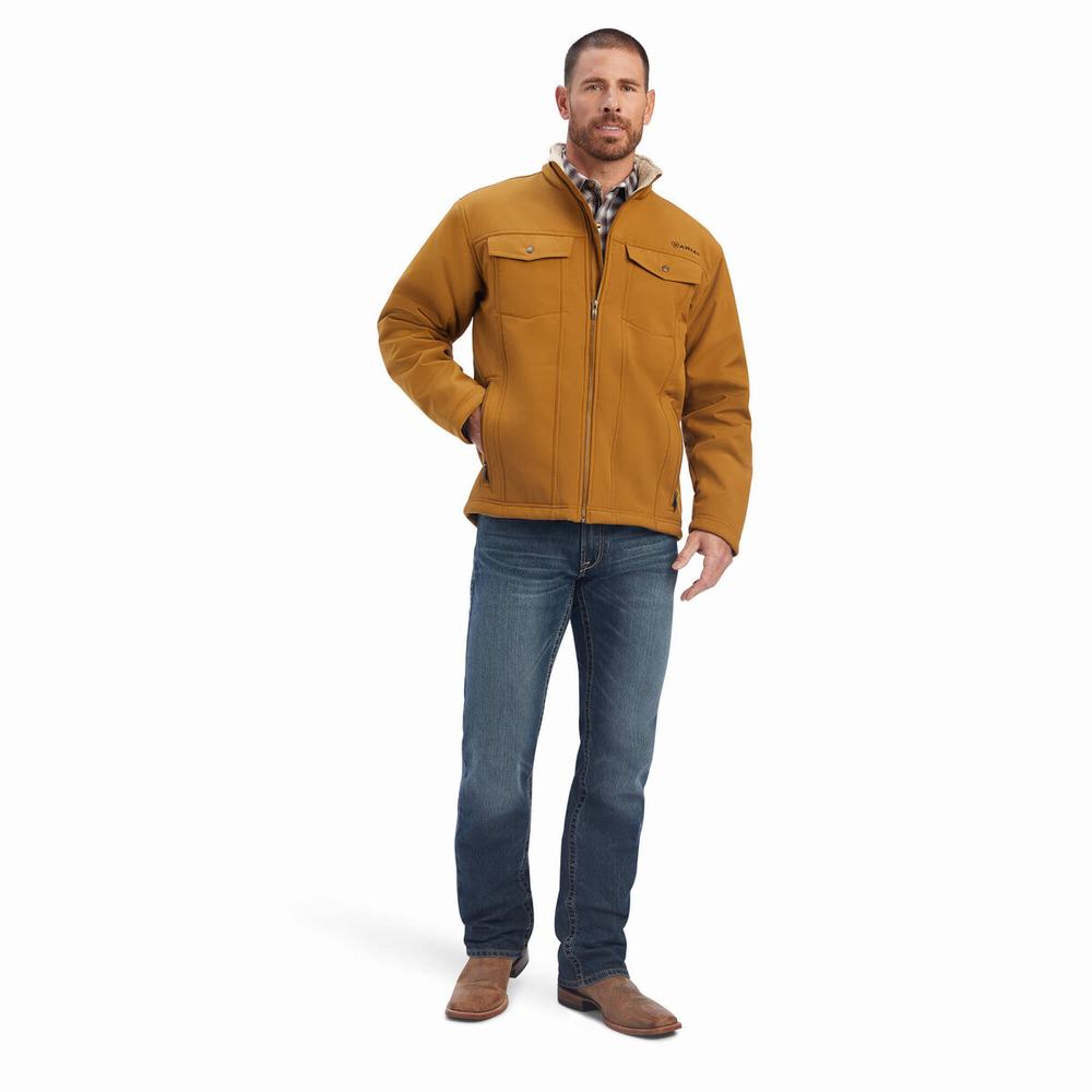 Brown Men's Ariat Vernon Sherpa Jackets | 1463-BGELO