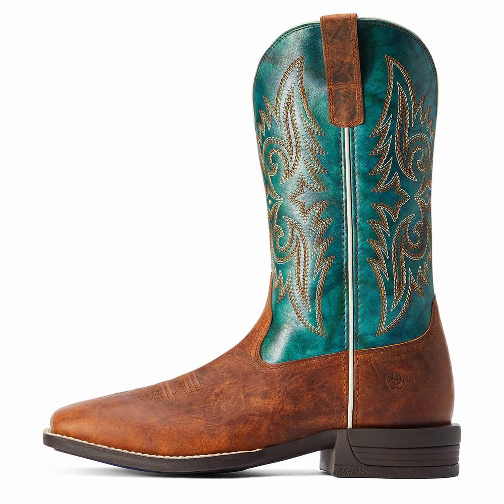 Brown Men's Ariat Wild Thang Western Boots | 7854-EMQGI