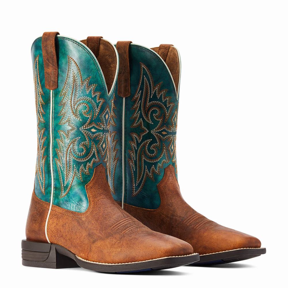 Brown Men's Ariat Wild Thang Western Boots | 7854-EMQGI