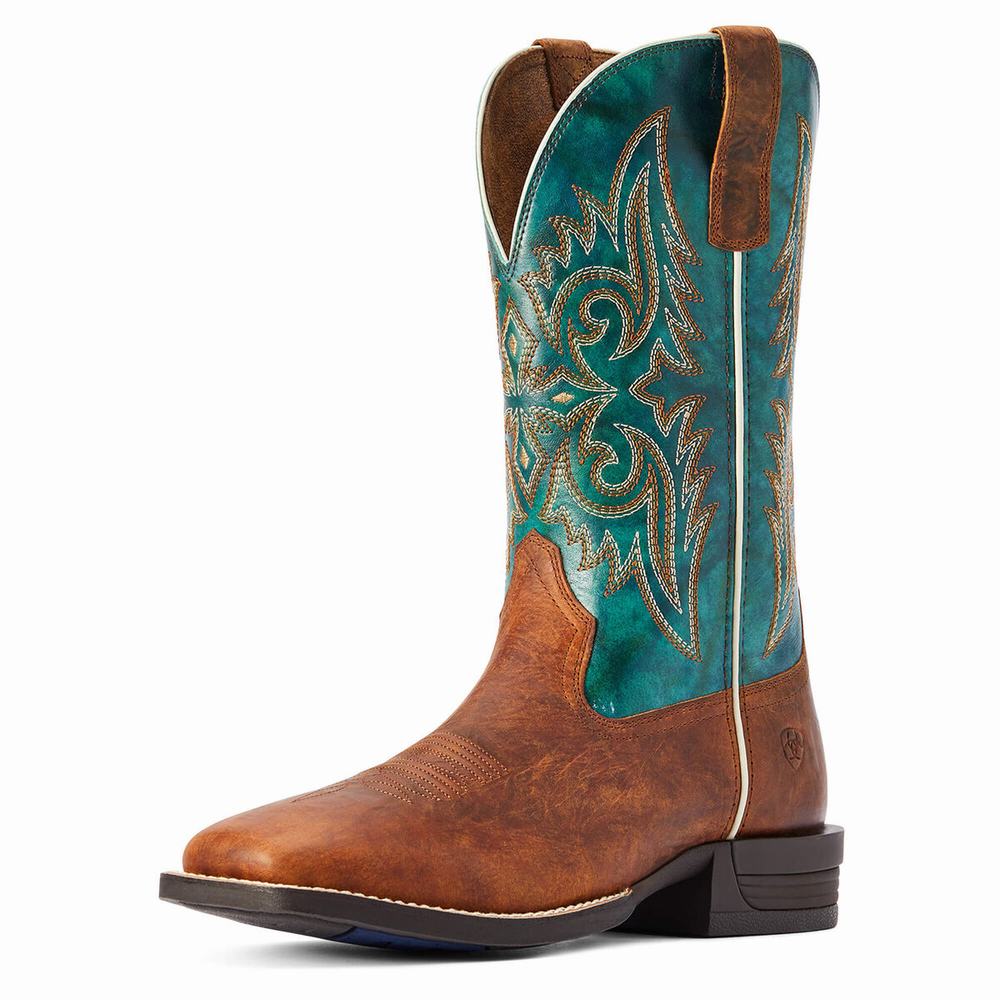 Brown Men\'s Ariat Wild Thang Western Boots | 7854-EMQGI