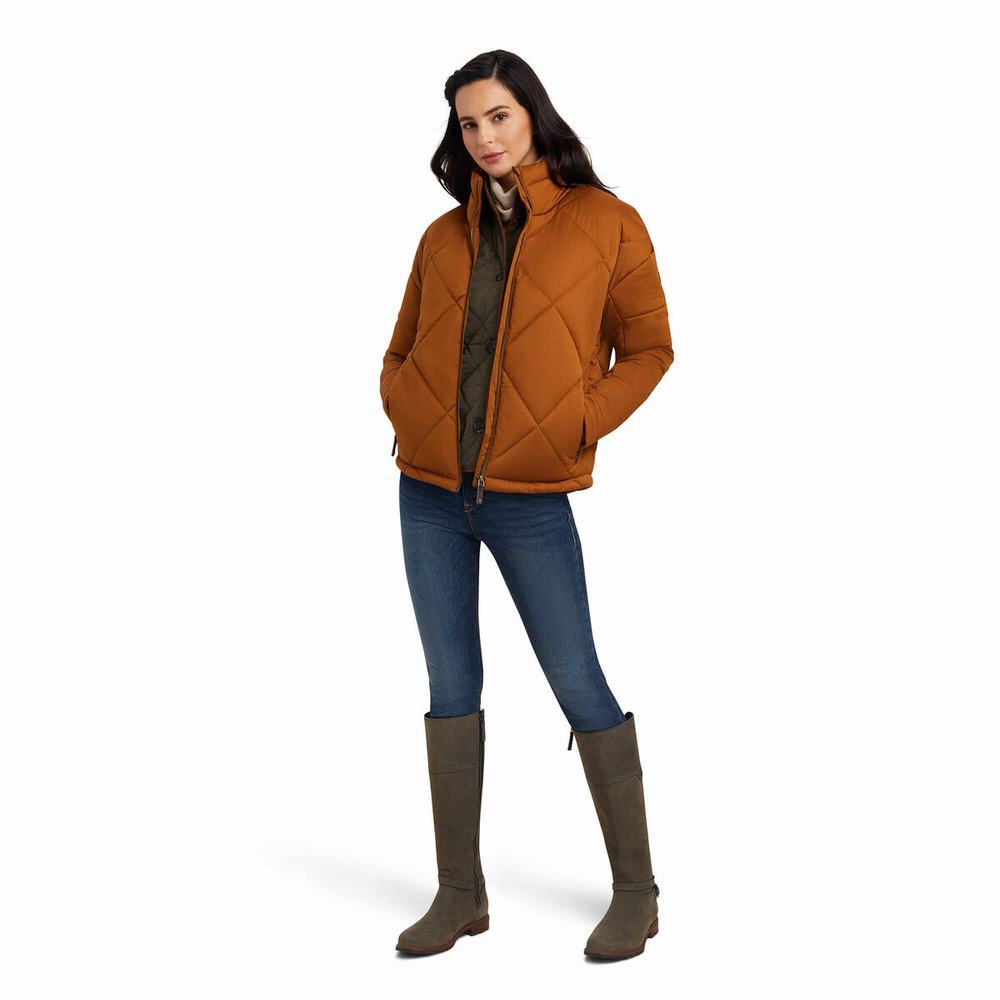 Brown Women's Ariat Adena Insulated Jackets | 3741-VAEZT