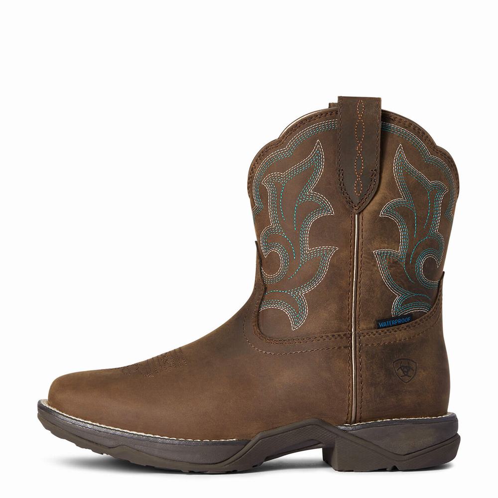 Brown Women's Ariat Anthem II Waterproof Waterproof Boots | 4510-OKUWV