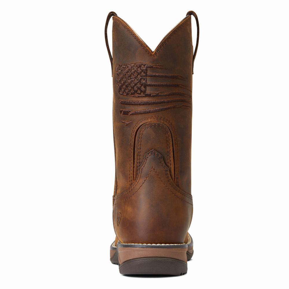 Brown Women's Ariat Anthem Patriot Waterproof Western Boots | 8572-NMTJL