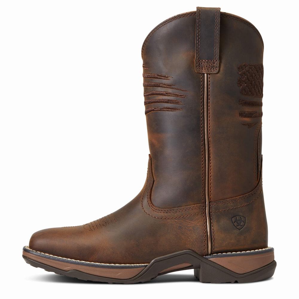 Brown Women's Ariat Anthem Patriot Western Boots | 0745-KGLQP