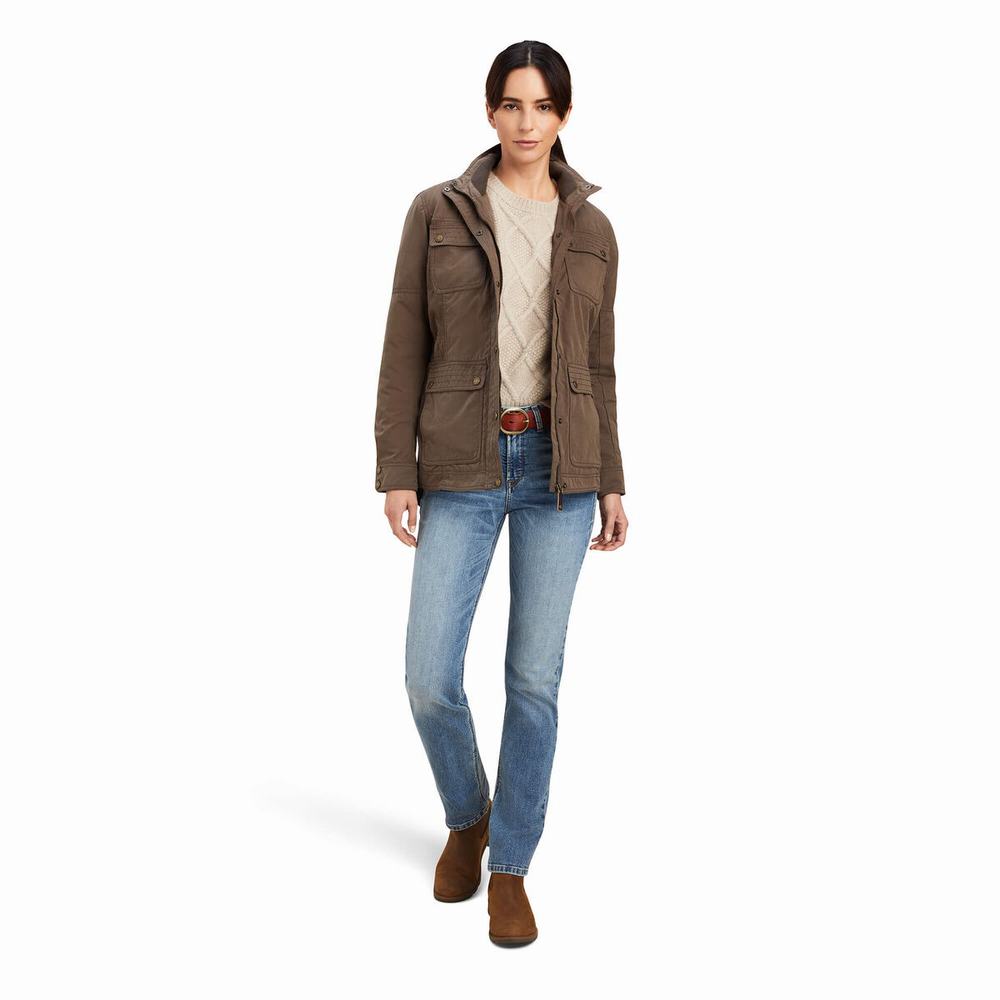 Brown Women's Ariat Calumet Field Jackets | 4068-NSFIK