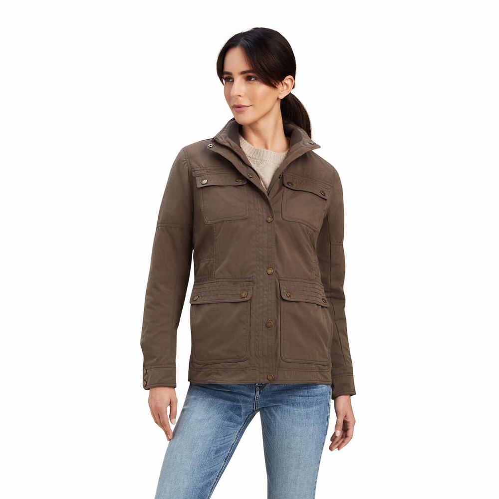 Brown Women\'s Ariat Calumet Field Jackets | 4068-NSFIK