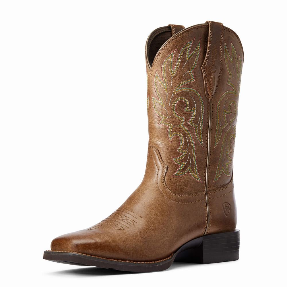 Brown Women\'s Ariat Cattle Drive Western Boots | 0481-EWGAC