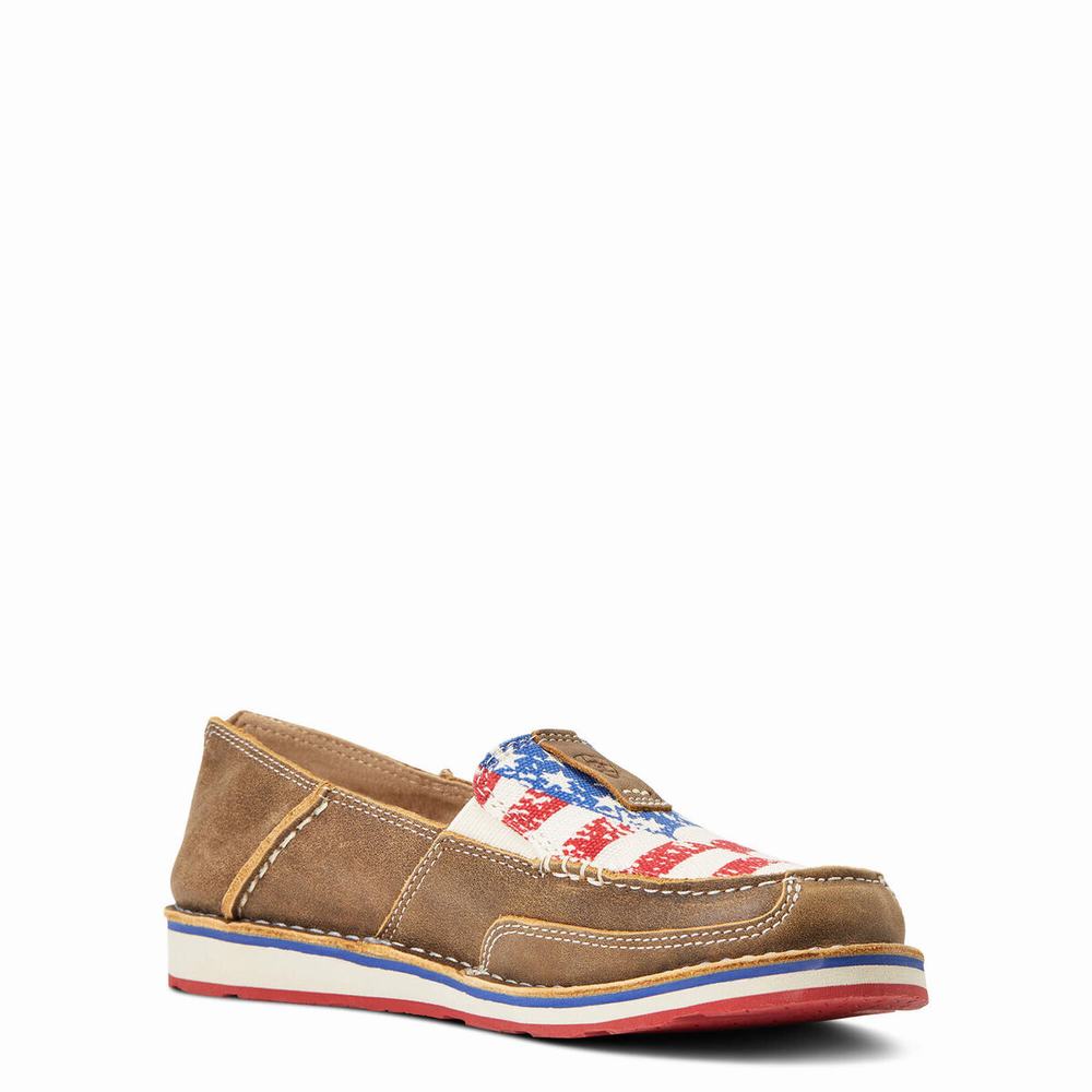 Brown Women's Ariat Cruiser Sneakers | 0867-DZTQS